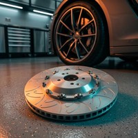 Disco de Freno Flotante de Dos Piezas Ranurado con Gancho en J y Canal de Enfriamiento Ventilado para Reemplazo y Reparación de Mercedes Benz