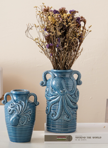 Modern <b>Small</b>-Mouth Glazed Ceramic <b>Vase</b> Octopus Flower Ceramic Porcelain <b>Vases</b> for Living Room and Garden Decor - Product Image 4