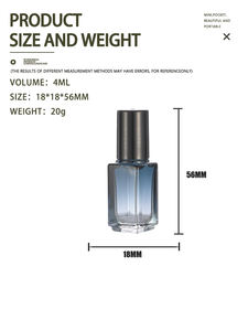 4ml Quadratische Glas-Parfümprobenflaschen in Blau-Verlauf Mini-Dufttestfläschchen mit Glas- oder Stahlroller - Product Image 4