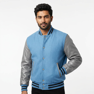 Chaqueta Varsity Letterman para Hombre en Oferta, Personalizable, Mezcla de Lana y Lona Transpirable, Cuello Cuadrado, Talla Grande para Invierno - Product Image 1