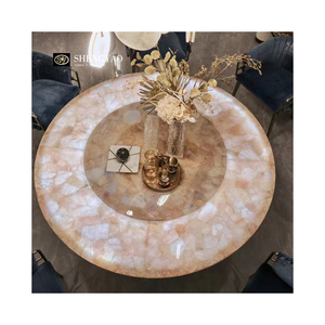 Thiết kế chiếu sáng backlit màu hồng pha lê mờ đá Rose <span class=keywords><strong>Quartz</strong></span> bàn ăn - Product Image 3