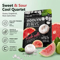 Groothandel Suikerloze Munttabletten met Fruitmix, inclusief Mango, Citroen, Roze Guave & Grapefruit, in zakverpakking