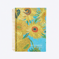 Carnet à spirale 16K inspiré de Van Gogh, format B5, ligné, couverture en PVC, cadeau artistique pour l'école et le bureau