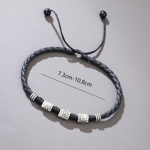 Tibetan <b>Silver</b> Flower <b>Beads</b> Metal Loose <b>Beads</b> For Bracelet Making Unisex Jewelry Accessories Adjustable Size A031 - Product Image 3