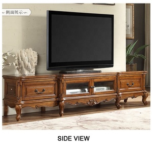 Tavolino Porta <span class=keywords><strong>TV</strong></span> in Legno Stile Retrò di Lusso Marrone per Soggiorno - Product Image 6