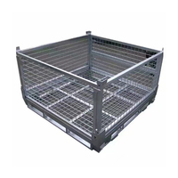 Palette en acier pliable et empilable sur mesure, robuste, avec protection anticorrosion, différentes tailles disponibles