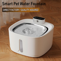 Distributeur d'eau automatique intelligent sans fil en acier inoxydable pour chats et chiens avec design arrondi, capacité de 1000 g