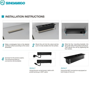 Sinoamigo lõm cổng USB có thể thu vào điện dải ổ cắm bảng kết nối ẩn lõm ổ cắm hộp cho hội nghị bảng - Product Image 3