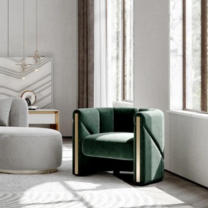 เก้าอี้พักผ่อนเดี่ยวทันสมัย เก้าอี้โซฟาห้องนั่งเล่นสไตล์มินิมอล เก้าอี้ห้องนั่งเล่นสุดหรู - Product Image 1