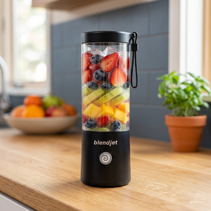 Mixeur portable noir en acier inoxydable pour smoothies et milkshakes, commandes à bouton-poussoir, alimenté par batterie, 100W, 4 lames, cuisine, camping-car - Product Image 3
