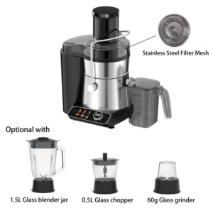<span class=keywords><strong>Extracteur</strong></span> <span class=keywords><strong>de</strong></span> <span class=keywords><strong>Jus</strong></span> Centrifuge Électrique Professionnel 4-en-1, Mixeur Broyeur 1000W en Acier Inoxydable Grande Capacité pour Fruits et Légumes, Facile à Nettoyer - Product Image 3