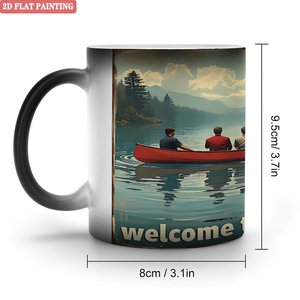 Frosted Black 11oz <b>Ceramic</b> <b>Mug</b> Heat Color Changing Magic Cup Daily Drinking Student Study Room Use - Product Image 1