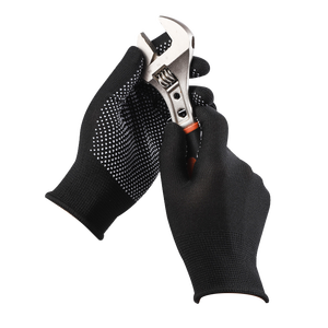 Gants de travail en coton noir/PVC à pois réutilisables avec surface antidérapante, option de logo personnalisé, marque Furunda pour usage industriel - Product Image 4