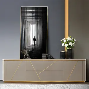 Meuble TV en bois de haute qualité pour salon Meuble de rangement de style moderne avec tiroirs Hôtel Appartement Vitrine Cabinet