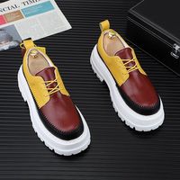 Chaussures de sport plateforme tendance pour homme 2026, respirantes, décontractées, avec doublure en cuir véritable, fermeture à lacets, polyvalentes et de qualité supérieure