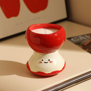 Bougies en cire de soja en pot céramique en forme de <span class=keywords><strong>pomme</strong></span> mordue pour la décoration intérieure printanière et coffret cadeau de Pâques pour femmes - Product Image 3