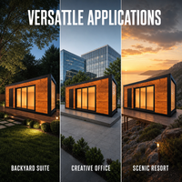 Maisonnette modulaire isolée haut de gamme, structure en acier, maison préfabriquée en conteneur, espace de vie résidentiel portable, cabane, utilisation hôtelière