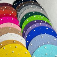 Béret de plage unisexe 100 % laine réglable avec perles, style français, chaud et tendance pour l'hiver, multicolore, fabrication OEM