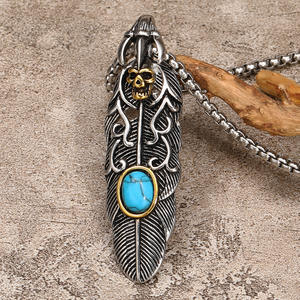 Japonés y coreano ins punk hop Takahashi Goro titanio acero hombre colgante moda calle collar fabricantes al por mayor - Product Image 1