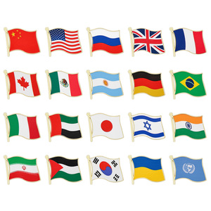 Pins de Solapa de Alta Calidad, Diseño Personalizado, Banderas Nacionales, Pin Esmaltado, Broche Metálico Patriótico de Amistad - Product Image 1