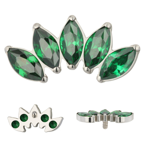 Joyería de Titanio ASTM F136 con Rosca Interna, Zirconia Cúbica con Corte Asscher de 5 Puntas, Estilo Punk, Regalo de Boda, Piercing Corporal para Niños - Product Image 6