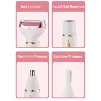 Rasoirs électriques 4 en 1 pour femmes, tondeuse électrique rechargeable pour le visage, les bras, le corps, les jambes, les aisselles, le bikini