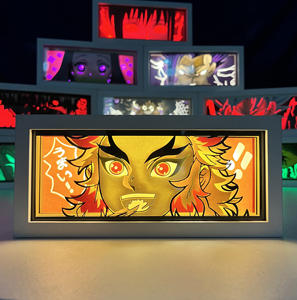 2024 venta al por mayor dormitorio 3D decorado luz de noche nuevos diseños motosierra hombre papel tallado lámpara Demon Slayer Luz de negocios - Product Image 2