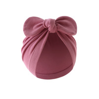 Gorro de algodón anudado transpirable para niñas recién nacidas, gorro de turbante suave con lazo