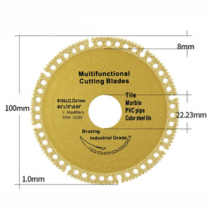 Lame de scie composite multifonctionnelle 100/110/125 mm, lame de scie pour carrelage céramique, disque de coupe pour tuyaux en PVC pour meuleuse d'angle - Product Image 4