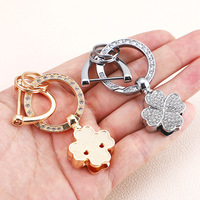 Accessoires de quincaillerie de luxe pour porte-clés de voiture DIY, incrustés de diamants, style chinois, compatible OLIVER, tête de boucle en alliage de zinc, vente en gros