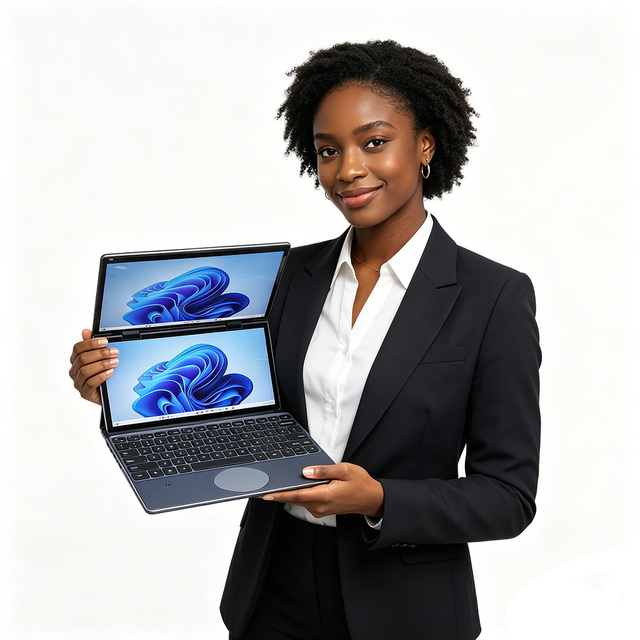 New 10.5 + 10.5 Inch Dual Touch Screen N100 Quad Core 16G 32G RAM 1TB 2TB Notebook Laptop for Business Office Education Laptops
