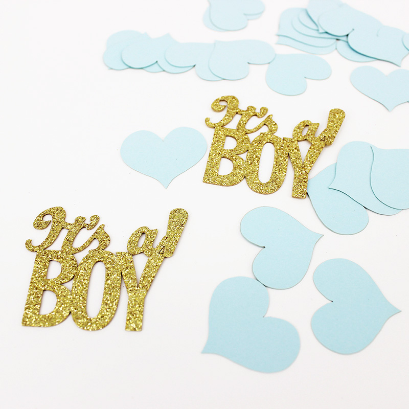 Двухсторонний блеск биоразлагаемый It's a boy/girl конфетти в форме сердца конфетти смешанный детский стол для душа конфетти