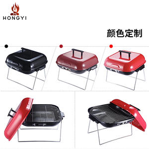 Parrilla portátil de carbón Hongyi de 42 cm x 36,5 cm, plegable, para exteriores, con tapa, para uso doméstico y de camping. - Product Image 2