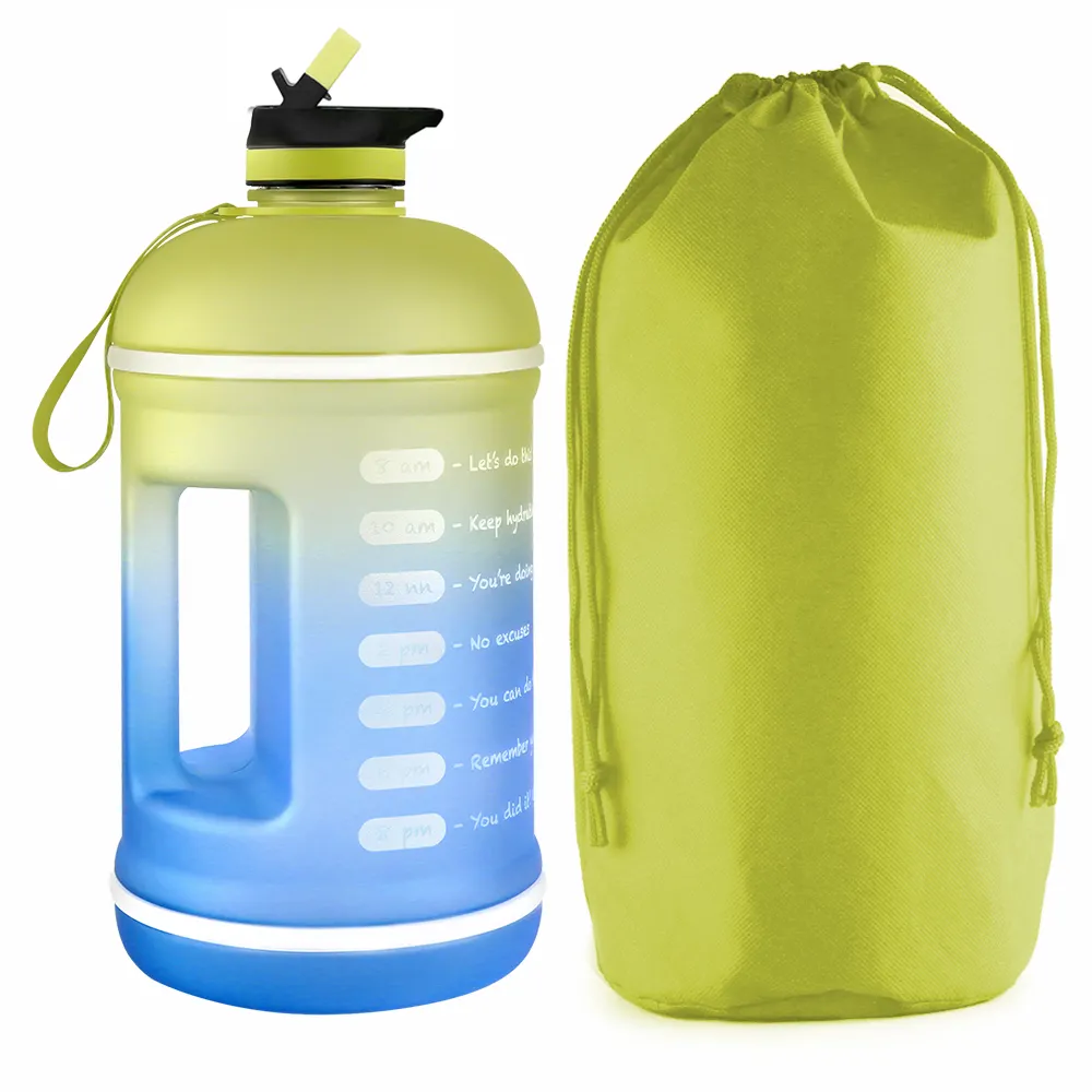 Botella de Agua Deportiva, 2L Sin BPA Reutilizable Botellas de Agua con  Marcador de Tiempo de Motivación, Botella Agua Prueba Fugas para Gimnasio  Entrenamiento Viajes Oficina Escuela (Verde) : : Deportes y
