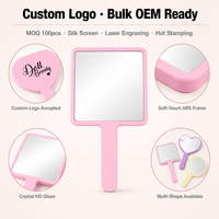 Espejo de Maquillaje Cuadrado Portátil al por Mayor, con Logotipo Personalizado, Marca Privada, para Extensiones de Pestañas, Salón de Belleza, Regalo, Espejo Cosmético al por Mayor