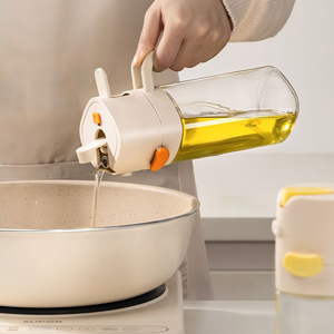 Distributeur d'huile 2-en-1 en verre alimentaire pour cuisine, vaporisateur et verseur 530 ml, idéal pour la cuisson, la friture, les salades et le barbecue - Product Image 5