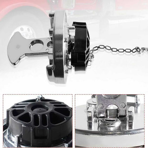 Tapa de Tanque de Combustible para Camión Jm, de Aluminio Gris Plateado, con Cadena y Llave, para Camiones Peterbilt - Product Image 3
