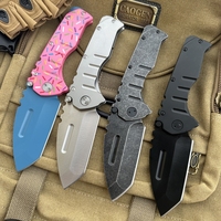 Couteau pliant EDC en acier D2 pour l'extérieur, couteau de survie de poche, couteau industriel et de chasse, couteau de camping, qualité DIY, OEM personnalisable