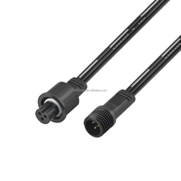 Offre Spéciale PVC M12 3Pin mâle femelle 300V IP65 adaptateur en cuivre étanche avec 3P broches pour lumières LED connexions électriques noir