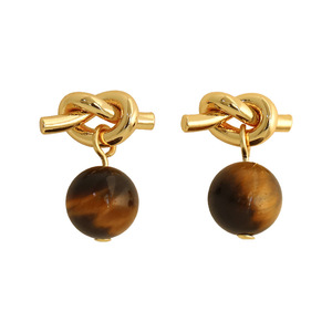 Pendientes de Plata de Ley S925 para Mujer, Diseño de Alta Gama, Estilo Otoñal, con Piedra Ojo de Tigre, Versátiles para la Noche y el Día a Día - Product Image 5