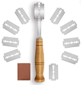 <span class=keywords><strong>Lame</strong></span> de couteau à pain ovale au levain fabriquée à la main manche en bois - Product Image 5