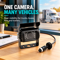 Caméra de recul chauffante AHD 1080P avec vision nocturne IR, boîtier métallique étanche IP69K pour camion, bus, camping-car, remorque – Aide à la sécurité de la vision arrière