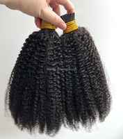 Extensions de cheveux naturels non traités Itips, cheveux indiens, kératine, 4B Afro Kinky Curly, extensions de cheveux I Tip, cheveux humains