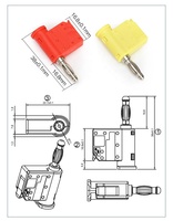 Connecteur d'alimentation empilable de type nouveau, sans soudure, à connexion rapide, en laiton, avec isolation PA6, certifié RoHS, fiche banane 4 mm, courant élevé 24 A