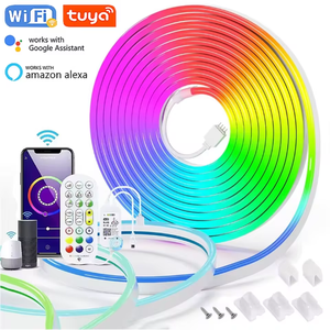 Bande LED néon RGB 5V alimentée par USB, synchronisation musicale via application Bluetooth, couleurs pleines, effet de poursuite, flexible, étanche, pour décoration DIY - Product Image 1