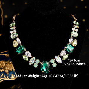 אישיות מוגזם צבעוני קריסטל אופנה קריסטל שרשרת קולר זוהרת זוהרת זוהרת נשים יוקרה - Product Image 3