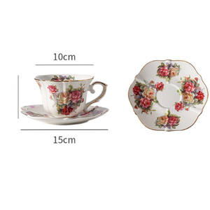 European Retro Hand - Painted Rose Ceramic <b>Cup</b> & Saucer <b>Set</b>, Coffee/Tea <b>Cups</b> for Home Afternoon Tea - Product Image 6