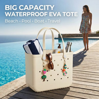Nouveau design Sac de plage en EVA, grand sac fourre-tout en caoutchouc, sac durable et lavable pour le rangement d'outils de jardin, panier à linge, bac de salle de bain, OEM