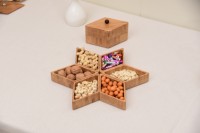 Gedroogd Fruit Opbergdoos Multi-Combinatie Huishoudelijke Bamboe Opbergdoos Snack Opslag Afwerking