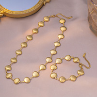 Nouvel ensemble de colliers en acier inoxydable style océan avec coquillages creux pour femmes, chaîne de clavicule haut de gamme tendance, bijoux à la mode